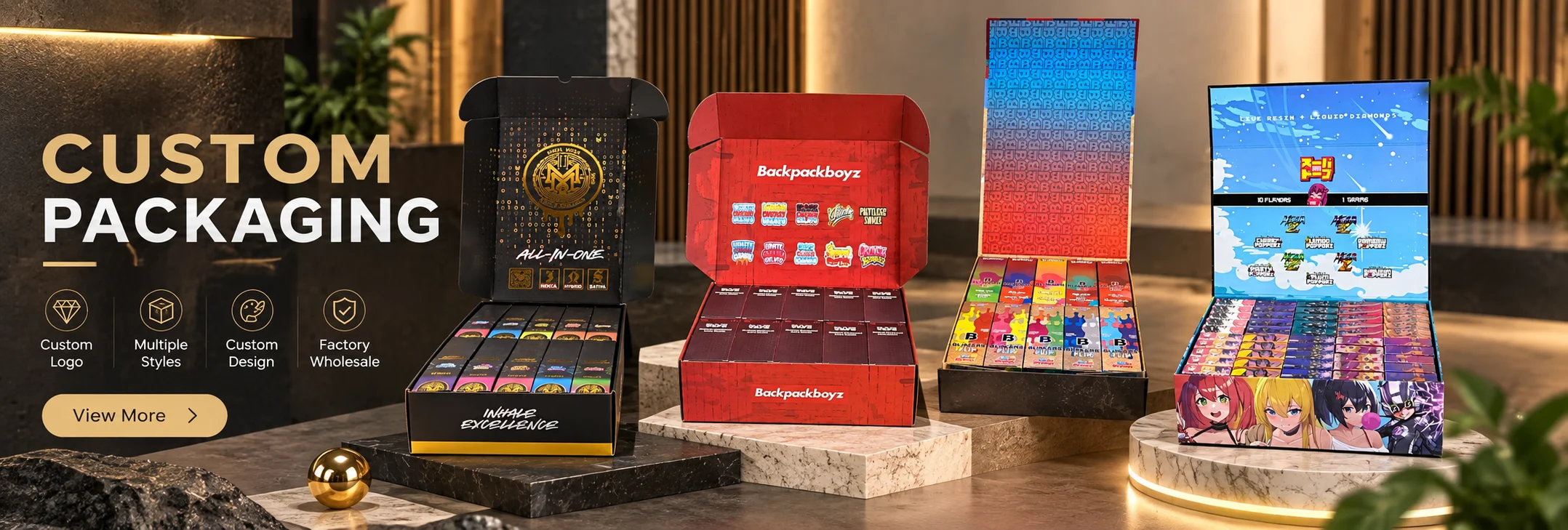 Custom packaging display boxes